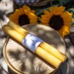 Κεριά για κηροπήγιο απο φύλλο μελισσοκεριού